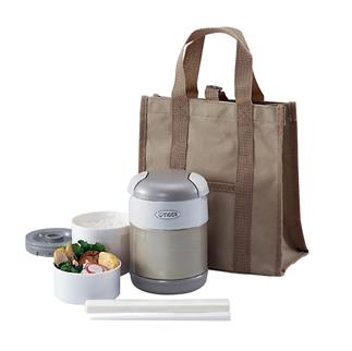 0.72L DOUBLE STAINLESS STEEL VACUUMISED LUNCH BOX WITH BAG
